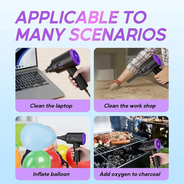 Alt view image 6 of 7 - Electric Air Duster - Air Blower - Multi-Use Compressed Air Duster for Keyboard- Computer and PC - 5.74 oz Powerful Motor