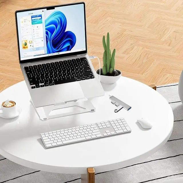 Alt view image 3 of 6 - 4 Ports USB C to USB Hub Aluminum Type C to USB A 3.0 Adapter Plug and Play USB Extender for MacBook Pro/Air Laptop Keyboard and Mouse
