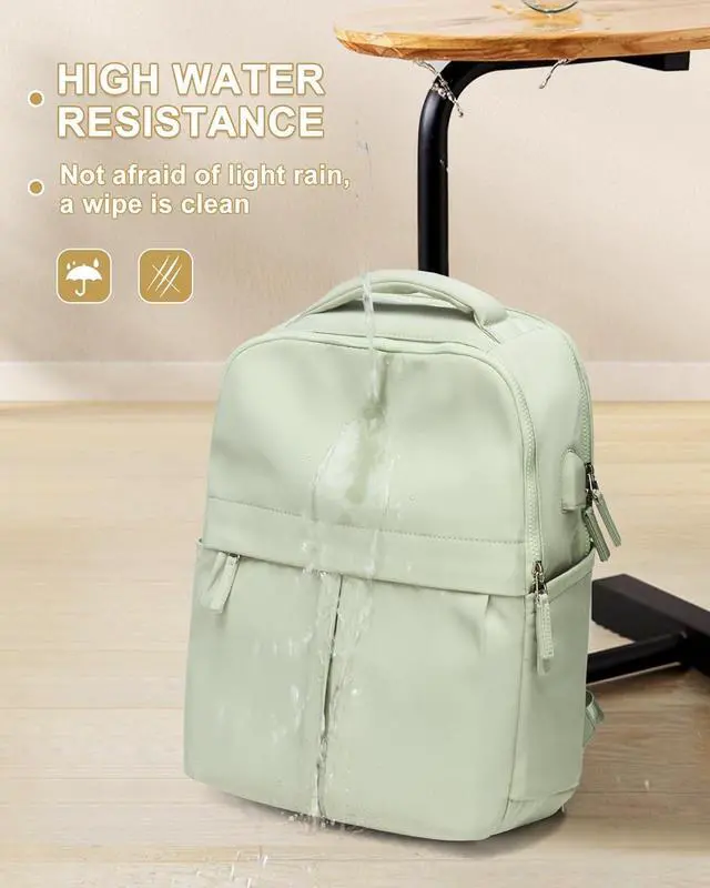 Alt view image 6 of 6 - Laptop Backpack for Women Gym Backpack Casual Daypack Backpacks Travel Backpack for Traveling on Airplane Work Backpack for Men Lightweight Computer Backpack College Teacher Backpack Bag Green