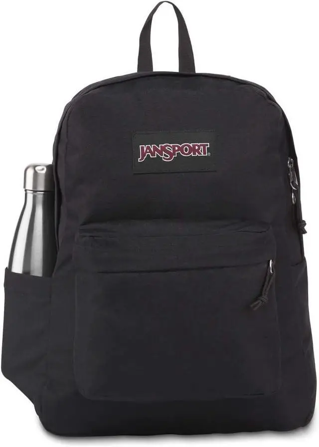 Alt view image 6 of 7 - SuperBreak Plus Backpack with Padded 15-inch Laptop Sleeve and Integrated Bottle Pocket - Spacious and Durable Daypack for Work and Travel - Black