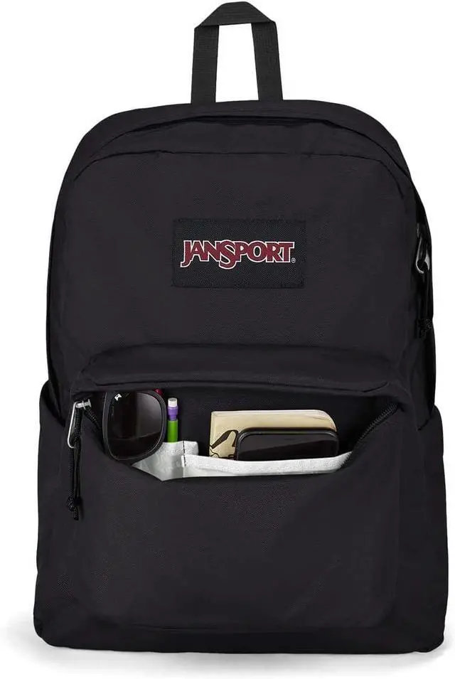 Alt view image 7 of 7 - SuperBreak Plus Backpack with Padded 15-inch Laptop Sleeve and Integrated Bottle Pocket - Spacious and Durable Daypack for Work and Travel - Black