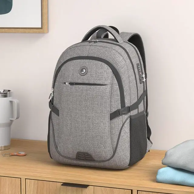 Alt view image 2 of 7 - Anti Theft Laptop Backpack Travel Backpacks with usb Charging Port for Women Men College Backpack Computer Bag Fits 17 Inch Laptop Black