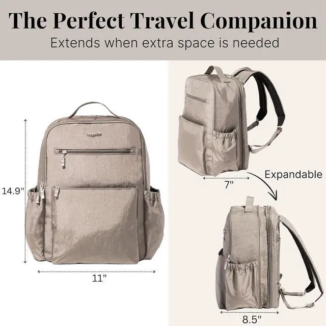 Alt view image 5 of 7 - Laptop Backpack for Travel Anti-theft Laptop Backpack for Men Business Backpack Work Daypack with USB Charging Port & Lock Water Resistant Travel Computer Bag Daypack Grey