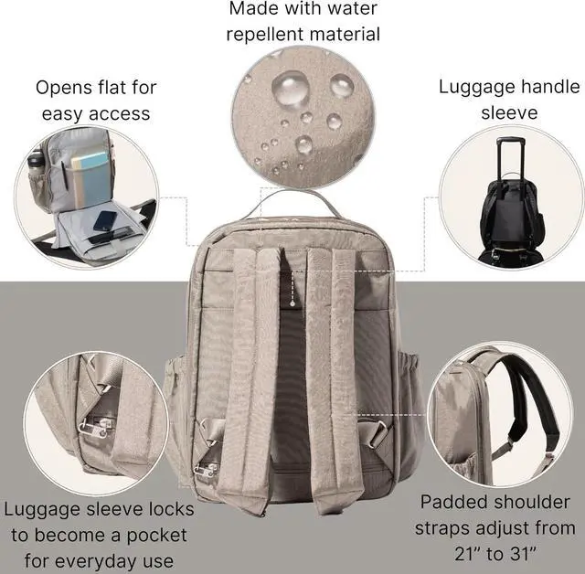 Alt view image 4 of 7 - Laptop Backpack for Travel Anti-theft Laptop Backpack for Men Business Backpack Work Daypack with USB Charging Port & Lock Water Resistant Travel Computer Bag Daypack Grey