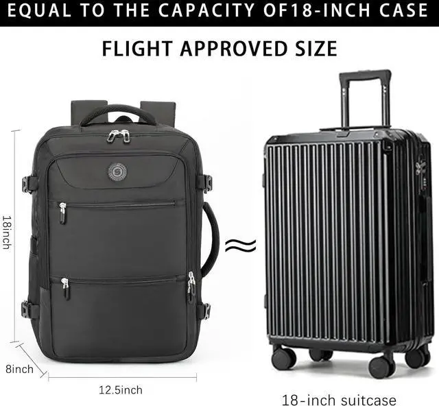 Alt view image 3 of 7 - Travel Laptop Backpack Extra Large High School College Backpacks Flight Approved Daypack Business Bag Fit 17.3 inch Laptop for Men Women (Black)