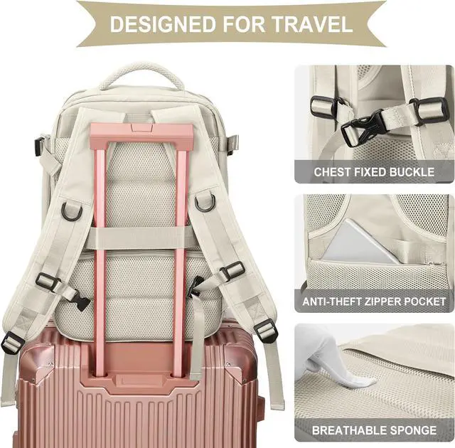 Alt view image 5 of 7 - Large Travel Backpack Carry on Flight Approved Laptop Work Business Backpack for Women Men Mochila de Viaje