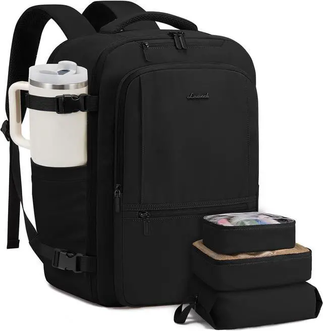 Main image of Travel Backpack for Women & Men 40L Large Carry On Backpack Airline Approved TSA Personal Item Weekender Bag Water Resistant Laptop Backpack with 3 Packing Cubes for Travel Essentials