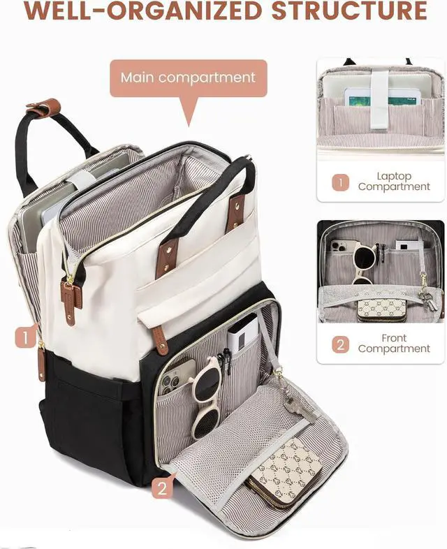 Alt view image 2 of 7 - Laptop Backpack for Women 17.3 Waterproof Nurse Bag Teacher Work Backpack Purse for Women Travel Computer Backpack for College Office Business Ladies