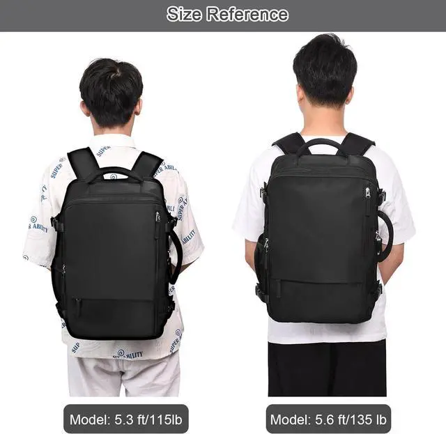 Alt view image 7 of 7 - Large Travel Backpack for Women Men Expandable 40L Carry On Backpack 17 Inch Laptop Backpack College Bookbag Waterproof Travel bag as Person Item Flight Approved