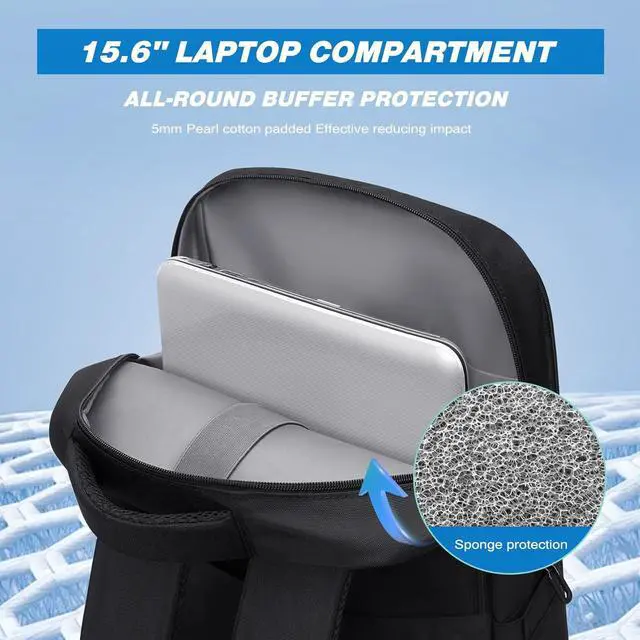 Alt view image 5 of 7 - Travel Laptop BackpackWaterproof College Backpack Airline Approved Business Work Bag Fits 15.6 Inch Computer for Men Women