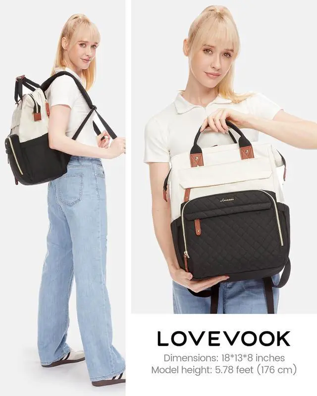 Alt view image 4 of 7 - Laptop Backpack for Women 17.3 Waterproof Nurse Bag Teacher Work Backpack Purse for Women Travel Computer Backpack for College Office Business Ladies
