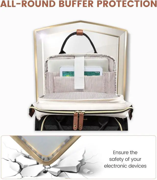 Alt view image 6 of 7 - Laptop Backpack for Women 17.3 Waterproof Nurse Bag Teacher Work Backpack Purse for Women Travel Computer Backpack for College Office Business Ladies