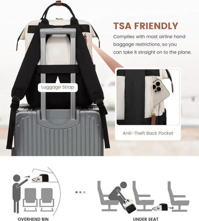 Alt view image 7 of 7 - Laptop Backpack for Women 17.3 Waterproof Nurse Bag Teacher Work Backpack Purse for Women Travel Computer Backpack for College Office Business Ladies
