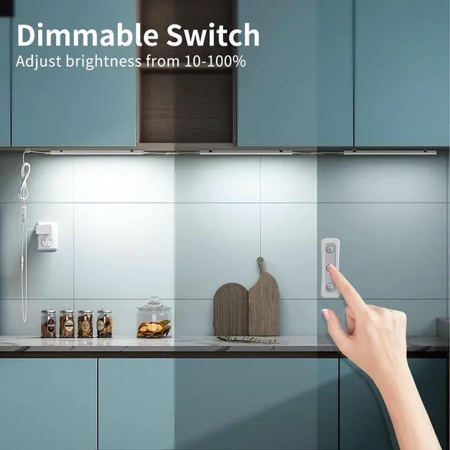Alt view image 5 of 7 - Under Cabinet Led Light Plug in Dimmable Daylight White 4500K 3 Pack 12 inch Linkable Led Under Counter Lights for Kitchen Shelf Workbench Cupboard ETL Listed Plug 24V UNO-LK 4500K