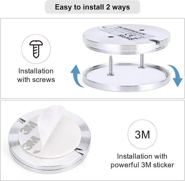 Alt view image 6 of 7 - 6pack LED Puck Light Kit 2700-6000K Smart Round Under Cabinet Lighting with APP Control Compatible with Alexa Google Assistant for Under Counter Kitchen (Silver)