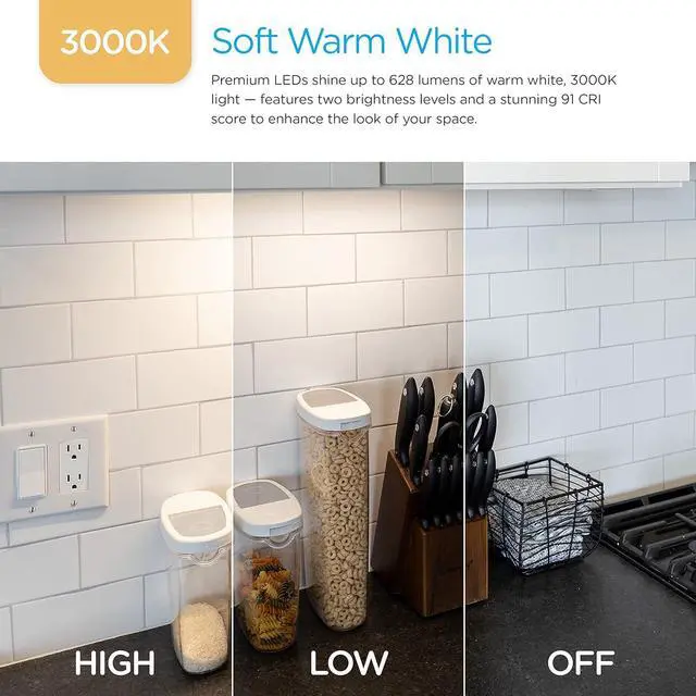 Alt view image 5 of 7 - 38846 Plug-in Dimmable Counter Fixtures 18 Inch White 18 Inches