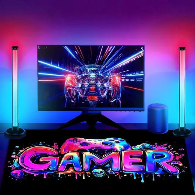 Alt view image 4 of 6 - Gamer Gaming Mouse Pad Blacklight Game Controller Horror Skull Waterproof Large Mouse Mat 31.5 x 11.8 Skeleton Glowing Extended Non-Slip Rubber Base Office & Home Keyboard Pad