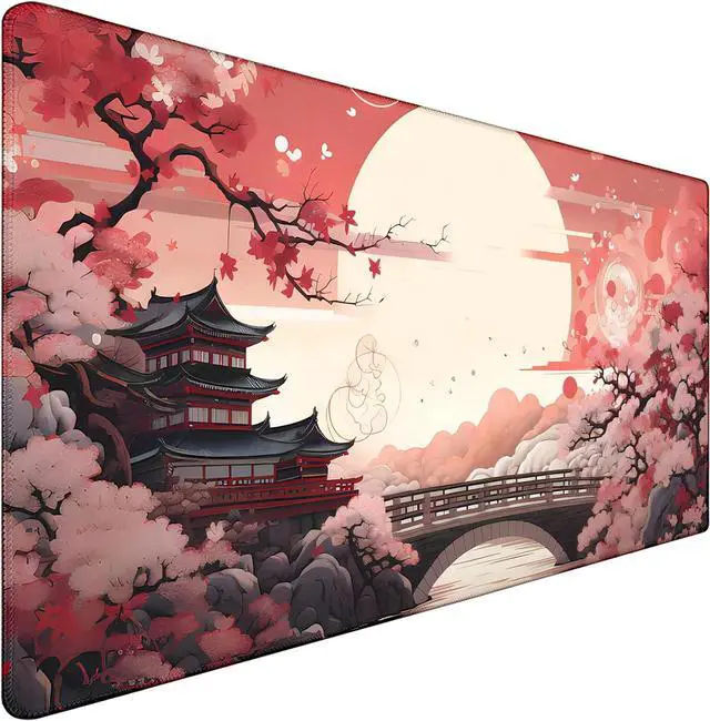 Main image of Japanese Large Gaming Mouse Pad with Stitched Edges 31.5 x 15.7 Large Extended Computer Pad Mouse Pad Protector with Non-Slip Waterproof Rubber Base for Laptop Office Accessories Sunset