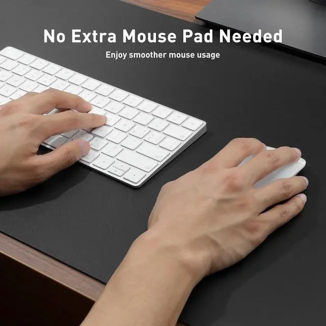 Alt view image 4 of 7 - Leather Desk Pad Protector Mouse Pad Office Desk Mat Non-Slip PU Leather Desk Blotter Laptop Desk Pad Waterproof Desk Writing Pad for Office and Home (Black 31.5 x 15.7)