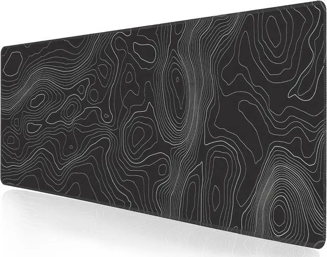 Main image of Topographic Contour Large Gaming Mouse Pad Extended Mousepad Big Desk Pad 31.5 X 11.8 Inch XL Long Keyboard Mouse Mat with 3mm Non-Slip Base and Stitched Edge for Home Gaming Office Work