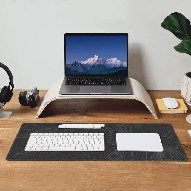 Alt view image 7 of 7 - Topographic Contour Large Gaming Mouse Pad Extended Mousepad Big Desk Pad 31.5 X 11.8 Inch XL Long Keyboard Mouse Mat with 3mm Non-Slip Base and Stitched Edge for Home Gaming Office Work