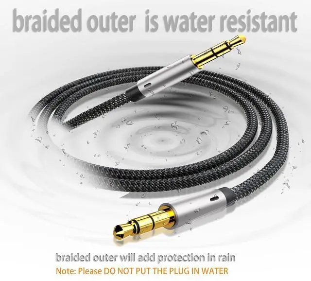 Alt view image 4 of 7 - Aux Cord 3 ft 3.5mm Audio Cable Male to Male Stereo Hi-Fi Sound Nylon Braided aux to aux 1/8 Cable for Headphones Car Home Stereos Speakers