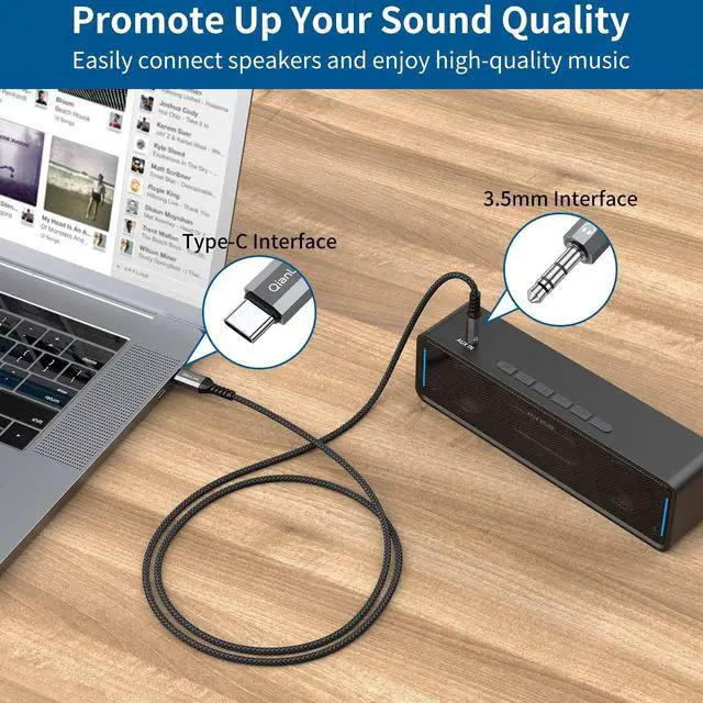 Alt view image 2 of 6 - USB C to 3.5mm Audio Aux Jack Cable (3.3ft 2-Pack) Type C to 3.5mm Headphone Car Stereo Cord for iPhone 15 16 17 Pro Max  Galaxy S25 S24 S23 S22 S21 Ultra Note 20 10 Pixel 9 8 XL iPad Pro