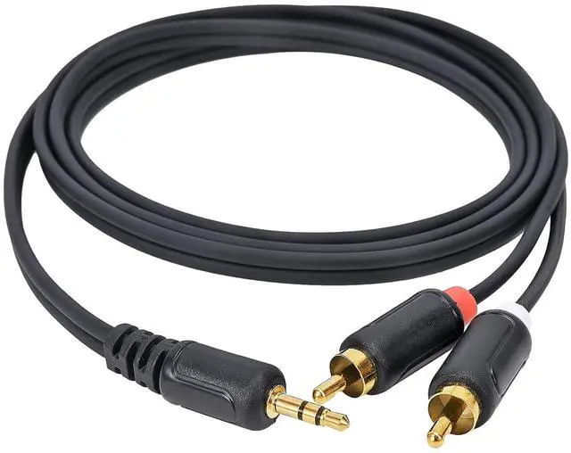 Alt view image 3 of 7 - RCA Cables - 59IN/5FT Stereo Jack to 2RCA Plugs for Smartphone Tablet HDTV DVD Player Home Theater Speakers Projector