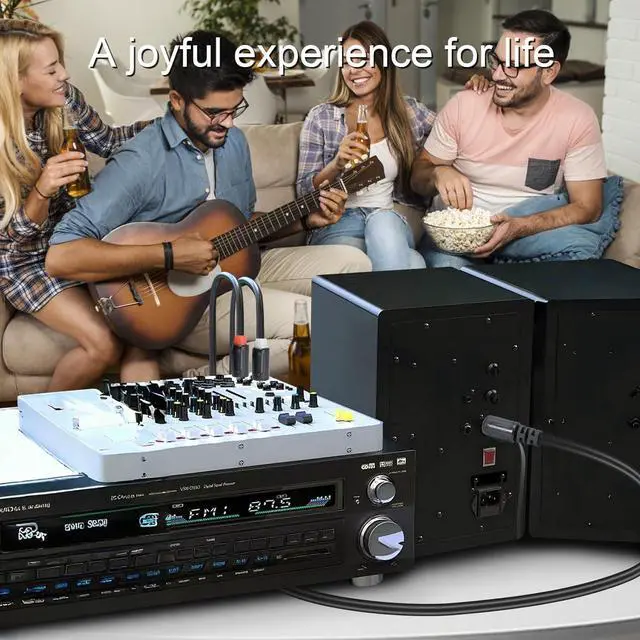 Alt view image 6 of 7 - RCA Cables - 59IN/5FT Stereo Jack to 2RCA Plugs for Smartphone Tablet HDTV DVD Player Home Theater Speakers Projector