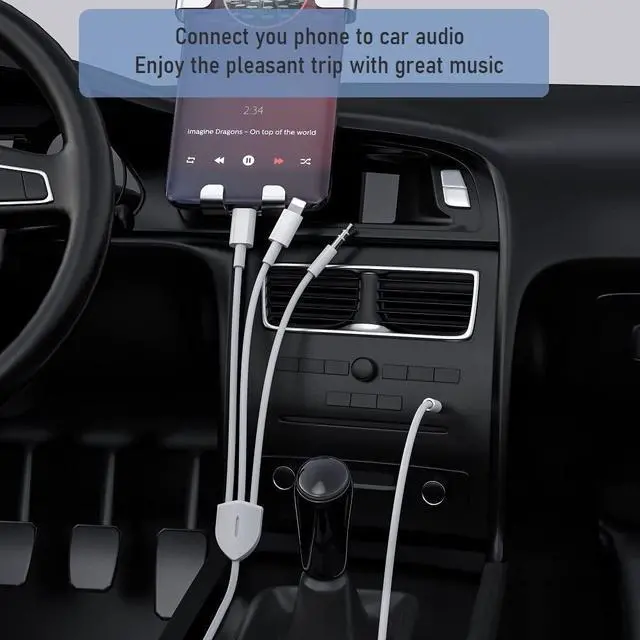 Alt view image 2 of 7 - [3in1] USB C to 3.5mm Audio Aux Jack Cable Compatible with iPhone 15 14 13 12 11 XS XR X 8 7 iPad Pro  Galaxy S23 S22 S21 Ultra etc Work with Car Stereo Headset Speaker - 3.93ft White