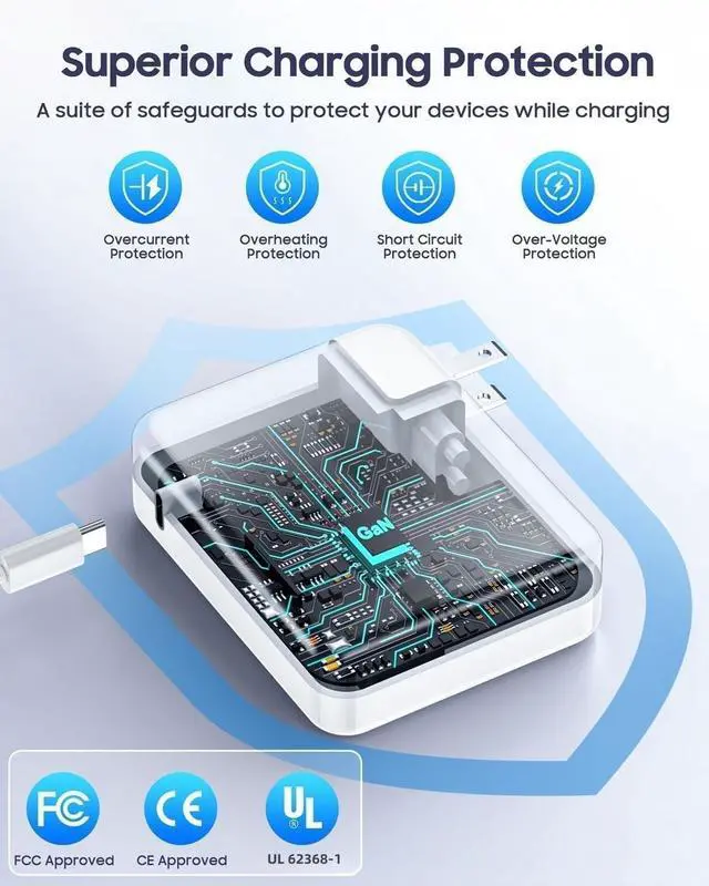 Alt view image 4 of 7 - 140W USB-C Charger for MacBook Pro 14 16(2021 2022 2023) 2024 MacBook pro M4 MacBook Air 13 15 (2022 2023 2024 M1 M2 M3 ) 140W Power Adapter