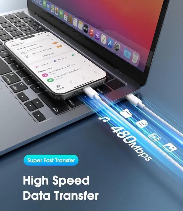 Alt view image 3 of 7 - Mac Book Pro Charger 100W USB C Charger Fast Charger Compatible with USB C Port MacBook Pro/MacBook Air 16 15 14 13 Inch ipad Pro iPhone  Galaxy and All USB C Device