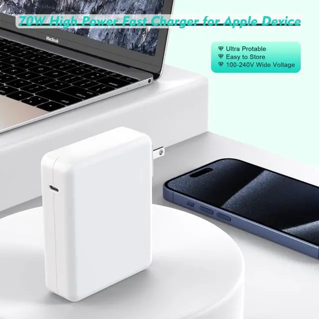 Alt view image 4 of 7 - 10ft MacBook Pro Charger - 118W USB C Fast Charging Adapter Compatible with MacBook Pro & MacBook Air 13, 14, 15, 16 inch, iPad Pro and All USB C Devices Include Charge Cable