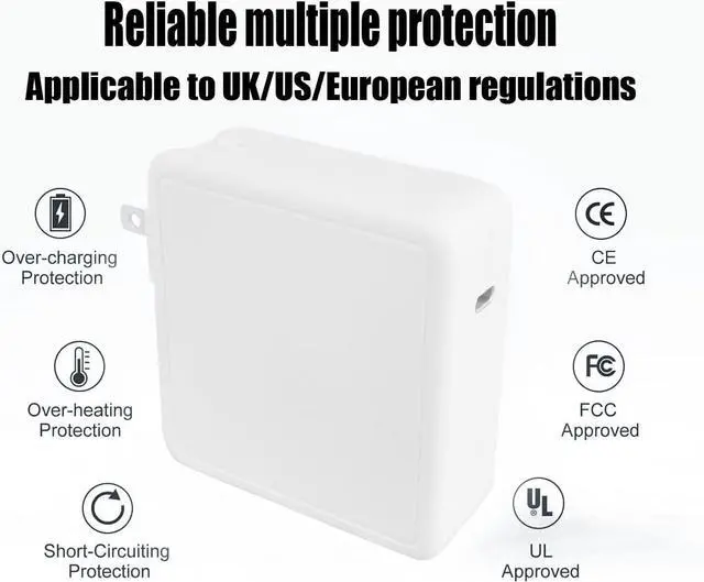 Alt view image 6 of 7 - Mac Book Pro Charger - 120W USB C Charger Fast Charger for MacBook Pro & MacBook Air M2 M2 iPad Pro  Galaxy 6.7ft USB-C to C Cable Included