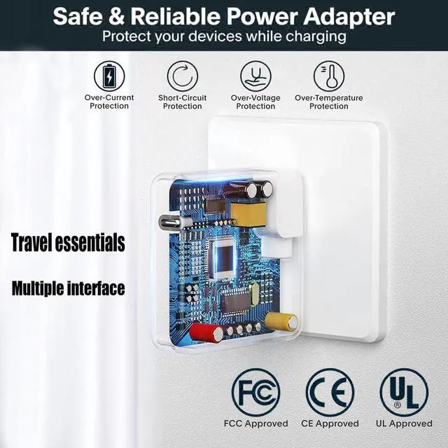 Alt view image 7 of 7 - Mac Book Pro Charger - 120W USB C Charger Fast Charger for MacBook Pro & MacBook Air M2 M2 iPad Pro  Galaxy 6.7ft USB-C to C Cable Included
