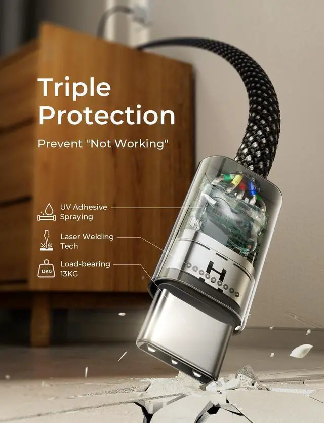 Alt view image 6 of 7 - for iPhone 16 15 USB C to USB C Fast Charging 60W 3-Pack 3.3ft USB C Cable Type C Fast Charging Charger Cable for iPhone 16 15  S24 S23 iPad Pro 13 12.9 11 inch iPad Air 5 Black