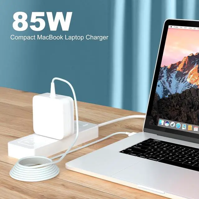 Alt view image 2 of 7 - 85W A1502 A1398 Mac Book Pro Charger - Fast T-Tip Power Adapter Fit for Mac Book Pro 17 15 13 Laptop A1424 Supply Cord (Retina 2012-2015)
