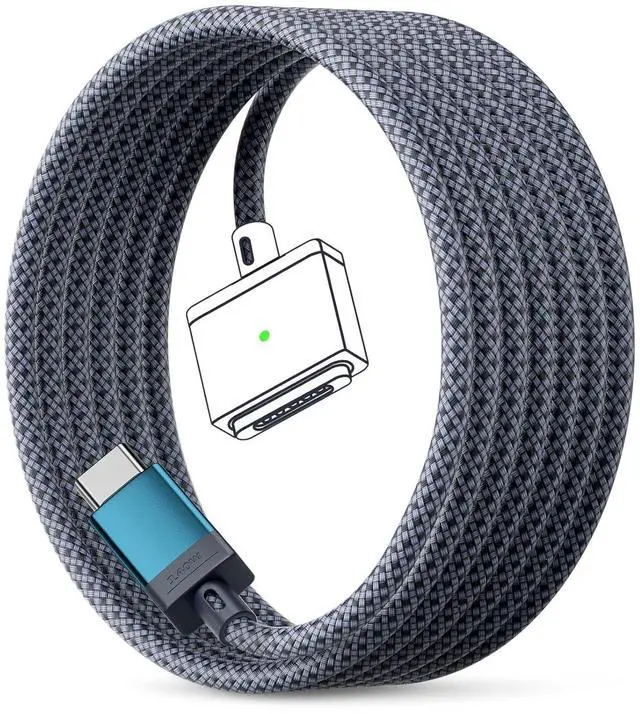 Main image of 140W USB-C to Magnetic 3 Cable for MacBook Power Adapter Nylon Braided Safe 3 Cable Compatible with MacBook Air 2024 M3 Pro & Max 13 15 MacBook Pro 2021 2023 14 16 MacBook Air 2022 2023 6.6ft