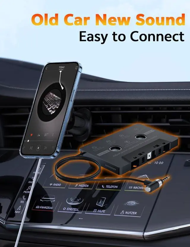Alt view image 6 of 6 - Car Cassette AUX Adapter with Hands-Free Calling  Great for Old Car Stereo  Compatible with Smartphones and MP3 Players