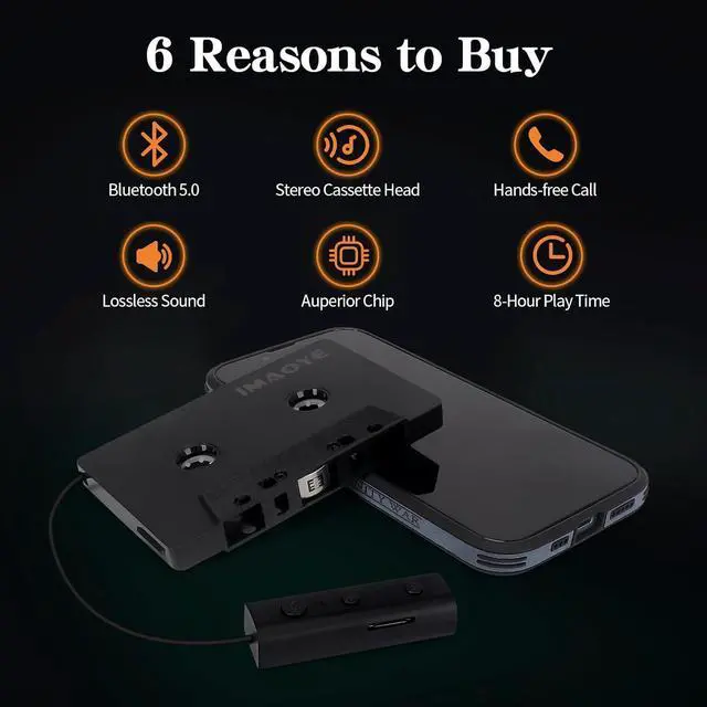 Alt view image 2 of 7 - 2024 New Bluetooth 5.1 Car Audio Stereo Cassette Vehicle Tape Converter Cassette Work While Charging Support TF CardFour-Channels