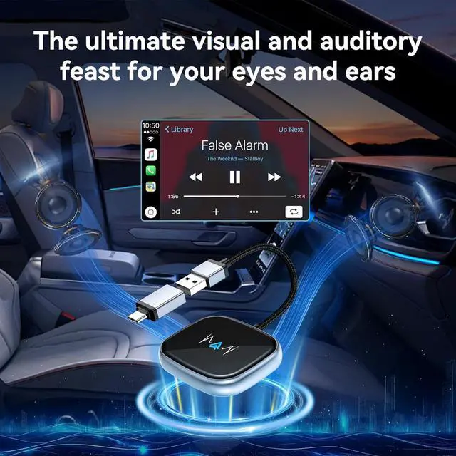 Alt view image 6 of 7 - Wireless Android Auto Adapter, Wireless carplay Adapter, Latest NFC Touchscreen Connectivity, Wireless Plug-and-Play for Android Devices (Android 11 and Above)