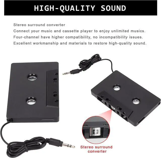 Alt view image 5 of 7 - Car Audio Cassette Adapter 3.5mm Auxillary Cable Cassette Receiver Stereo Audio Tape Converter Cassette Tape to Aux Adapter for Vintage Car Radio