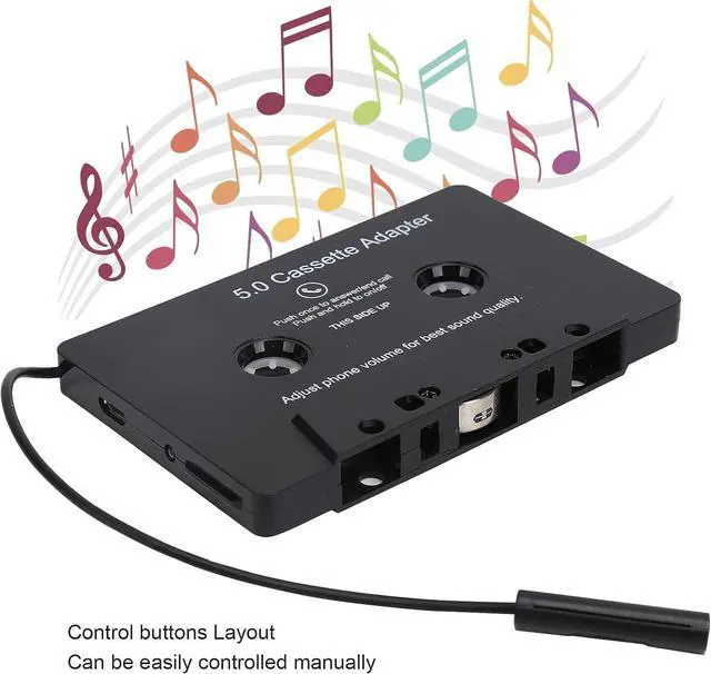 Alt view image 2 of 7 - Car Bluetooth Cassette Adapter Control Box Adaptor MP3 Player Audio Converter with USB Charging LED Indicator 10m Distance
