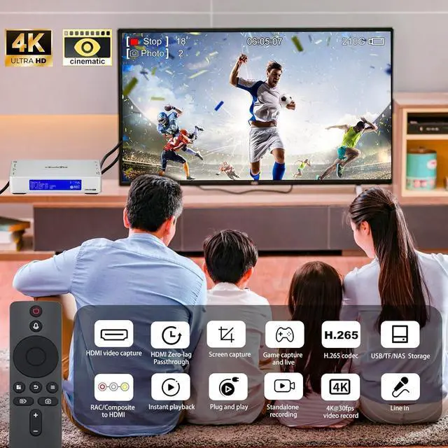 Alt view image 2 of 7 - 4K HDMI Video Recorder with Analog to Digital Converter RCA/CVBS for VHS VCR DVR DVD Hi8 Mini DV Camcorder Cassette Gaming Consoles Easy to use No PC Needed AV to HDMI Adapter
