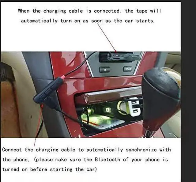 Alt view image 3 of 7 - Cassette Adapter Car Bluetooth Audio Receiver Work While Charging Support TF Card