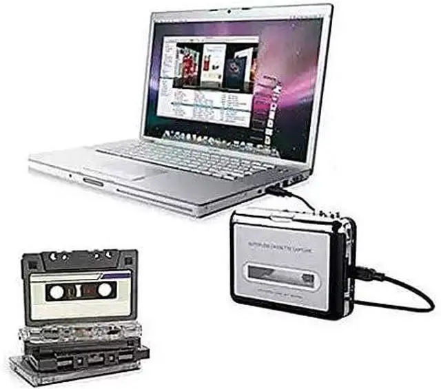 Alt view image 7 of 7 - Cassette Player-Cassette Tape To MP3 CD Converter Via USB Portable Cassette Tape Converter Captures MP3 Audio Music Convert Walkman Tape Cassette To MP3 Format Compatible with Laptops Mac and Personal