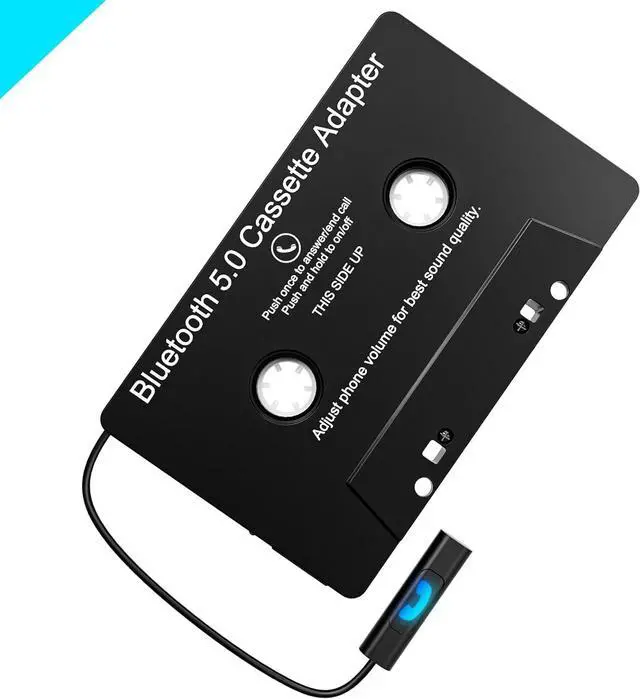 Main image of Car Audio Cassette to Aux Adapter Wireless Cassette Audio Receiver Cassette Player Bluetooth 5.0 Cassette Aux Adapter for Car Cell Phone MP3 etc. Black