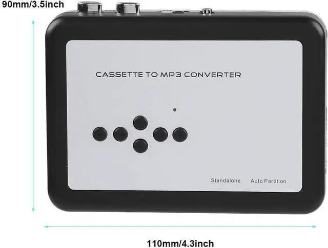 Alt view image 7 of 7 - Cassette to MP3 Converter Portable ABS Tape Player to MP3 Converter USB Flash Drive Capture Audio Music Player for