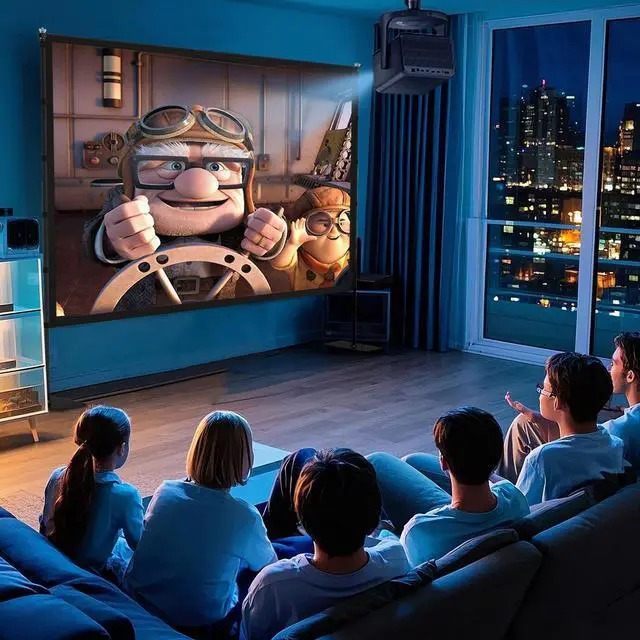 Alt view image 3 of 7 - Outdoor Projector Screen with Stand - 100 inch Portable Projector Screen Indoor Outdoor Projection Screen 16:9 4K HD Outdoor Movie Screen with Carry Bag Enioy Home Theater Projection Screen.