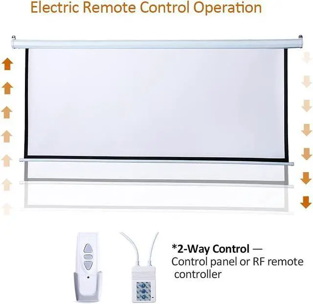 Alt view image 3 of 7 - Auto Motorized Projector Screen with Remote Control 120 inch 4:3 Aspect Ratio Wall/Ceiling Mounted Electric Movie Screen Wrinkle-Free Great for Home Office Theater TV Silver
